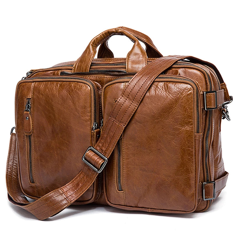 Stylish Leather Travel Bag - Tsuru.uk