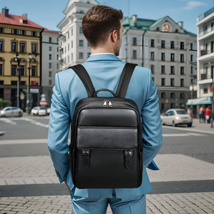 Special Leather Black Backpack - Tsuru.uk