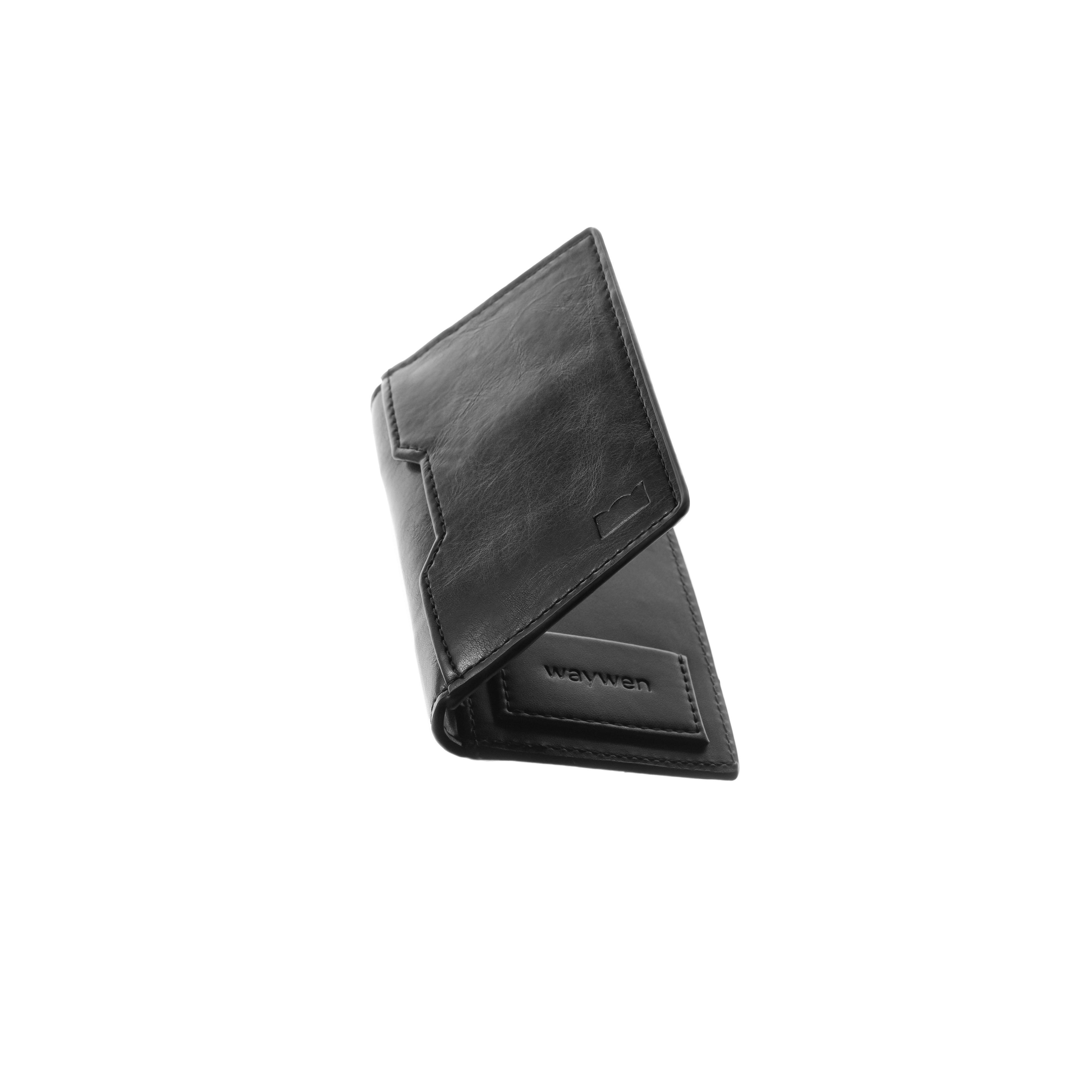 Obsidian Black Compact Wallet – Timeless Design Meets Functionality